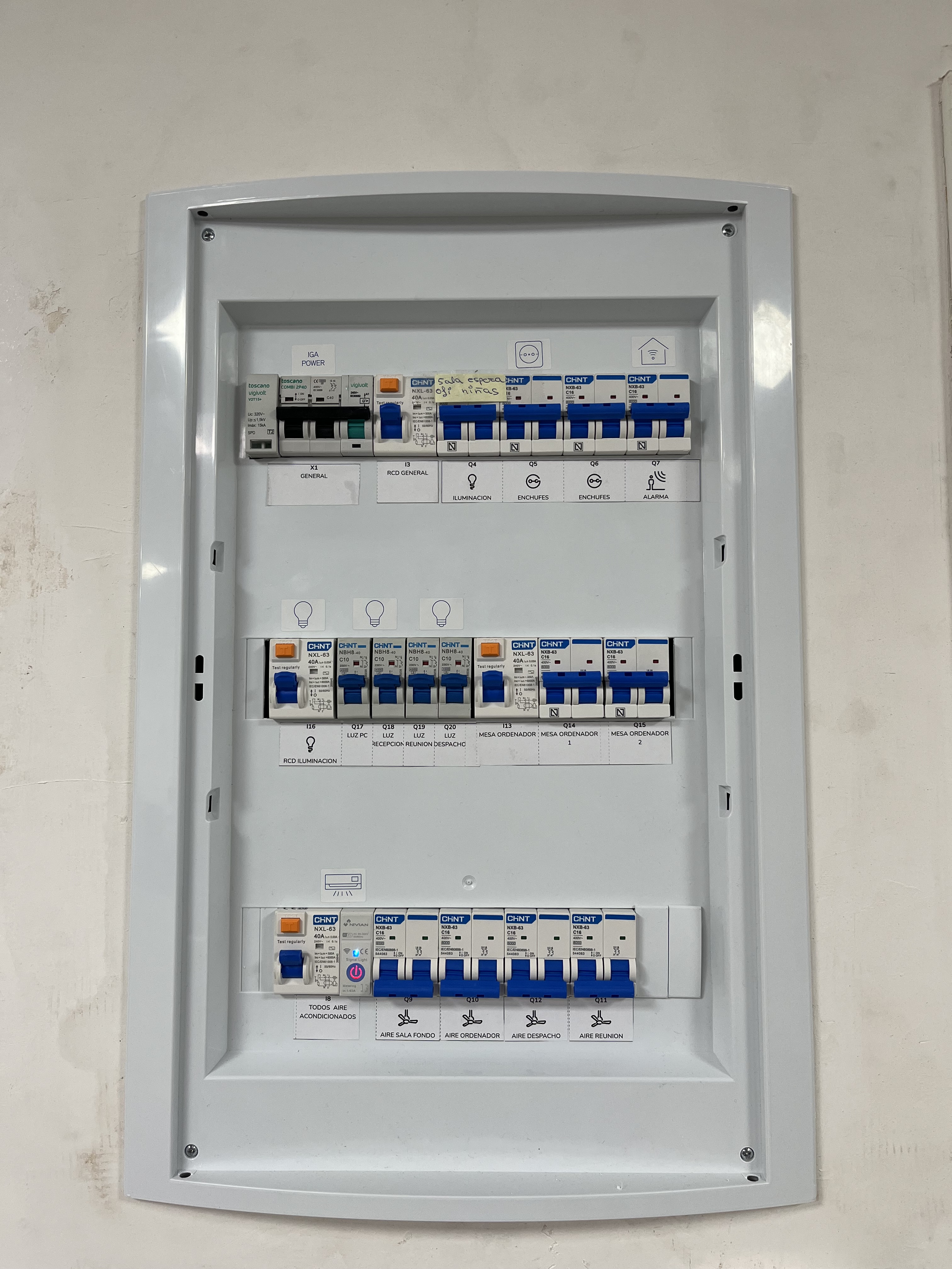Cuadro eléctrico nuevo y profesional instalado por Electrolaga